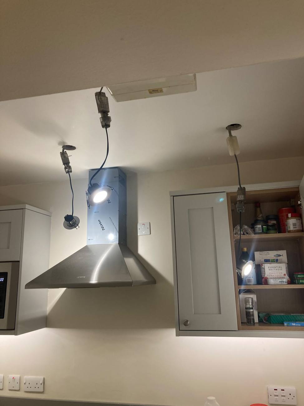 Kitchen lighting and extractor